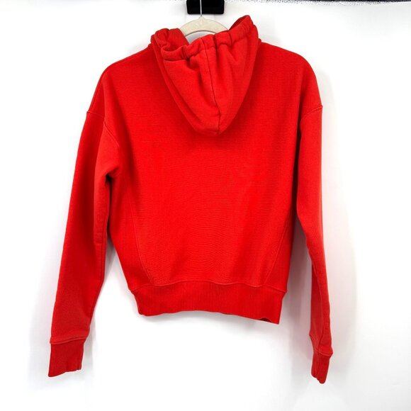 Champion Hoodie Womens Small Orange Reverse Weave Spellout Pullover Orange black - Picture 8 of 12